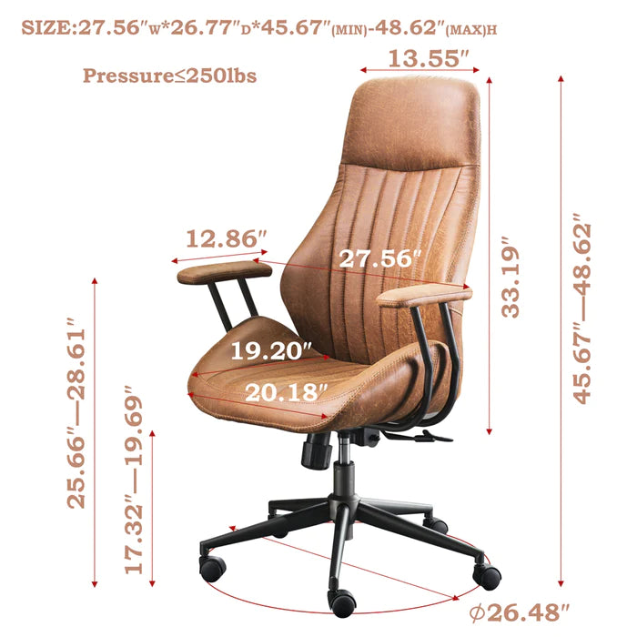 HOOOWOOO Ergonomic Office Chair, Adjustable Mid Back Cushion Lumbar Support Desk Chair With Silent Wheels, Smooth&Durable Gaming Chair For Home,Living Room