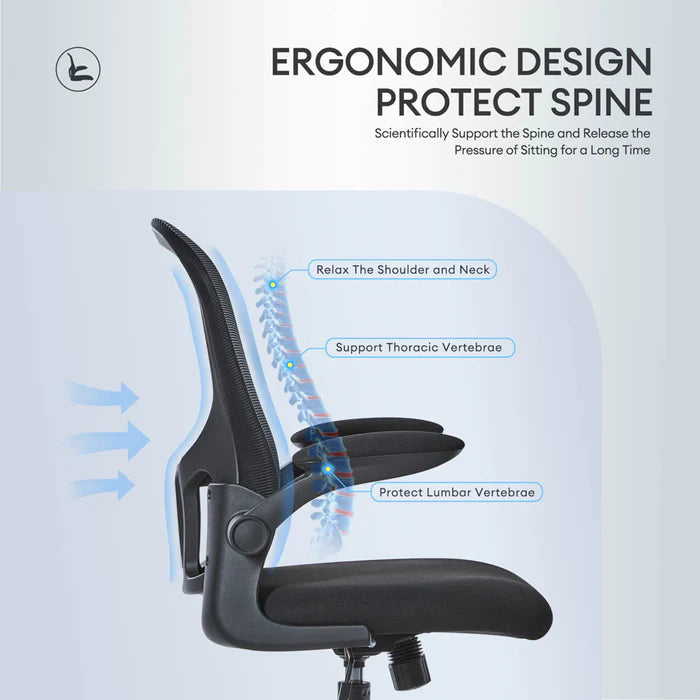 HOOOWOOO Ergonomic Office Chair, Adjustable Mid Back Cushion Lumbar Support Mesh Desk Chair With Silent Wheels, Smooth&Durable Gaming Chair For Home,Living Room