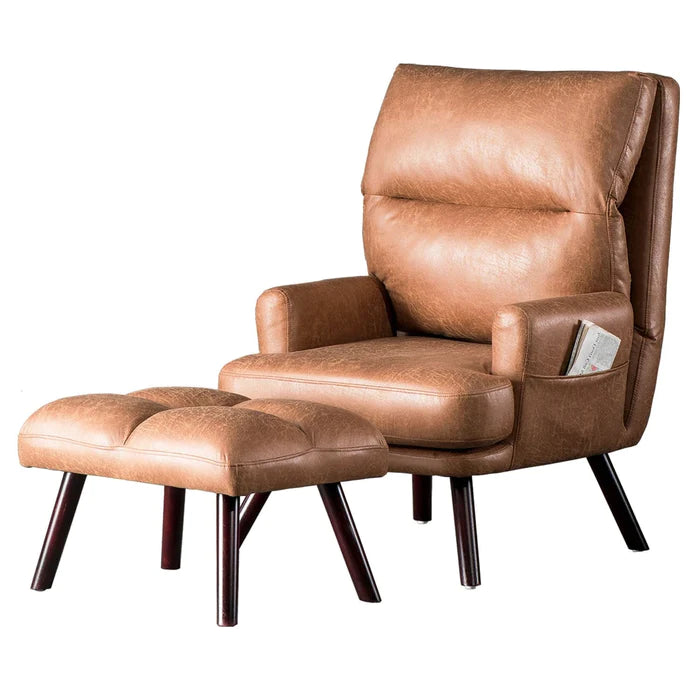 HOOOWOOO Living Room Accent Chair with Ottoman, multi angle adjustment